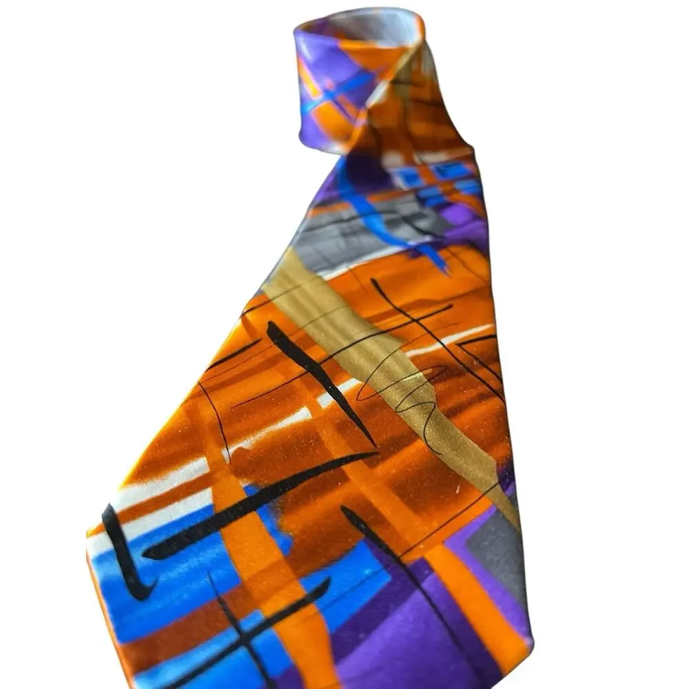 J. GARCIA Men's 100%‎ Silk Tie ~ Orange ~ Alligator Works ~ Collection #66